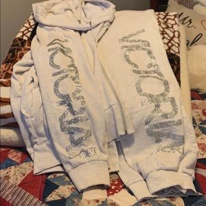 Victoria's Secret Silver and White Track Pants & Joggers